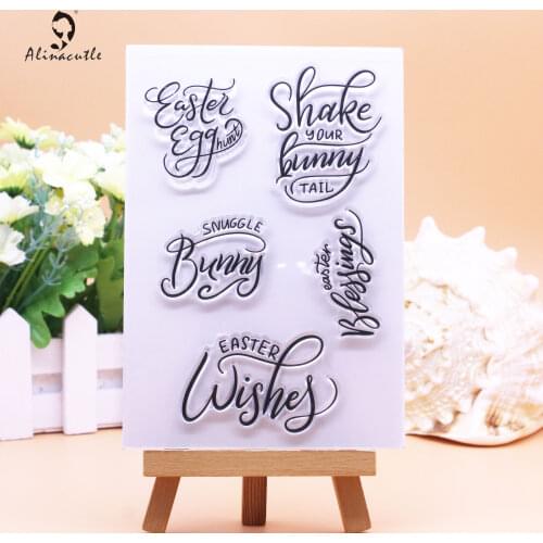 CLEAR STAMPS Happy Easter Sentiments Scrapbooking Card Album Paper Craft Rubber Roller Transparent Silicon Stamp