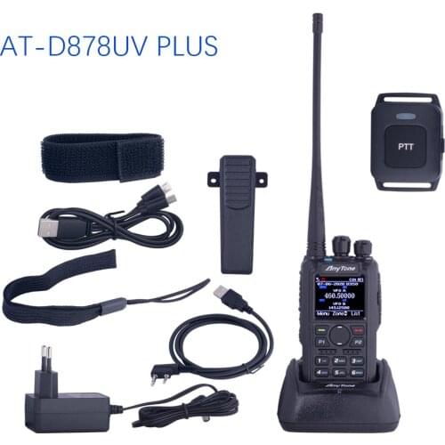 Anytone AT-D878UV PLUS Ham Walkie Talkie Dual Band Digital DMR Analog GPS APRS Bluetooth PTT Two Way Radio
