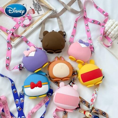 Cute New Disney Backpack for Children Mickey Minnie Mouse Bag Waterproof Silicone Bag Baby Girl Kindergarten Primary Schoolbag
