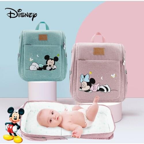 Disney Mickey Mouse Dual Purpose Diaper Bags Foldable Bed Bags Baby Travel Insulation Mosquito Net Bag Baby Diaper Bag Backpack