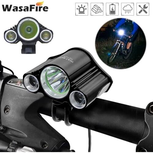 Bicycle Light 3*T6 LED MTB Headlight Bike Head Lamp 4 Modes Waterproof Cycling Flashlight Lantern + 18650 Battery Pack + Charger