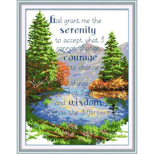Quiet Pray Scenery Counted Cross-Stitching 11CT Printed 14CT Handmade Cross Stitch Set Cross-stitch Kits Embroidery Needlework
