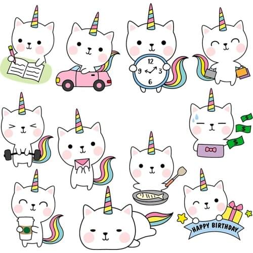 Three Ratels C528-2 Cute kittens with 11 styles creative Sticker Car Window mobile phone home decoration sticker