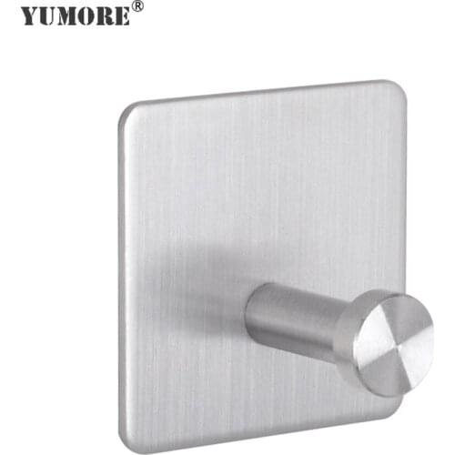 YUMORE 304 Stainless Steel Strong Self Adhesive Door Wall Hangers Hooks Suction Heavy Load Rack Cup Sucker for Kitchen Bathroom