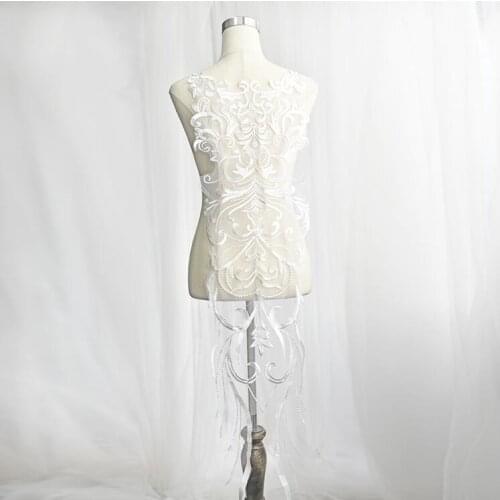 1 Large Piece 130*28cm Body Lace Collar Beautiful Flower Venise Lace Applique Trim Sewing Supplies Lace Fabric Dress Applique