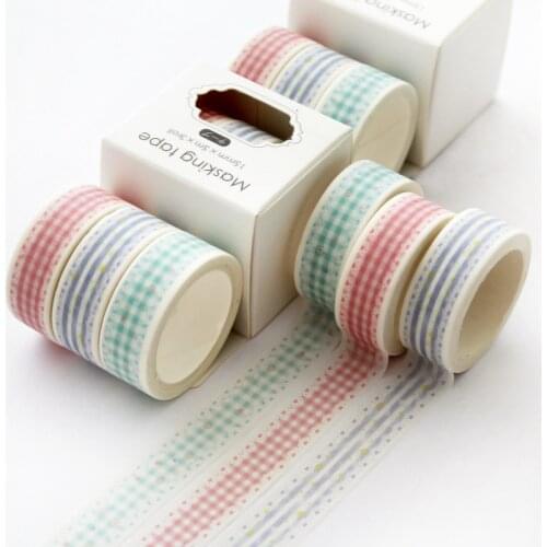 3 pcs/pack Lace Grid Kawaii Planner Handbook Decorative Paper Washi Masking Tape set School Supplies Stationery