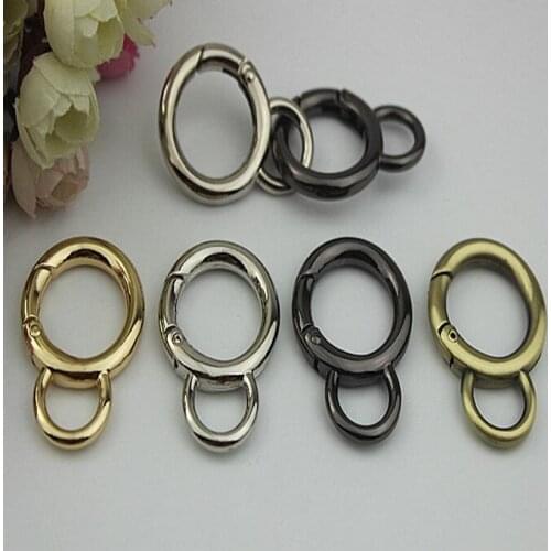 30 PCS/lot) diameter 2 separate cm6 mouth spring coil hang bag hook diy metal bag aglet link decorative buckle accessories