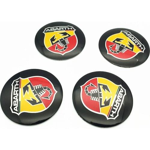4pcs 56.5mm For abarth logo aluminum car emblem Wheel Center Hub sticker Rim badge For fiat punto abarth 500 stilo Car styling