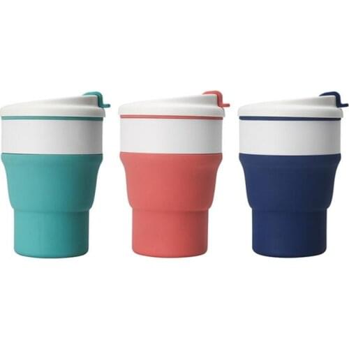 500ML Collapsible Coffee Cup Food Grade Silicone Outdoor Portable Travel Compressed Soft Cup Sports Water Bottle Drinkware