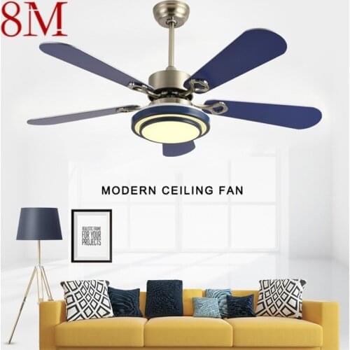 8M Modern Ceiling Fan Kit With Lights Remote Control LED 3 Colors Home Decorative for Dining Room Bedroom Restaurant