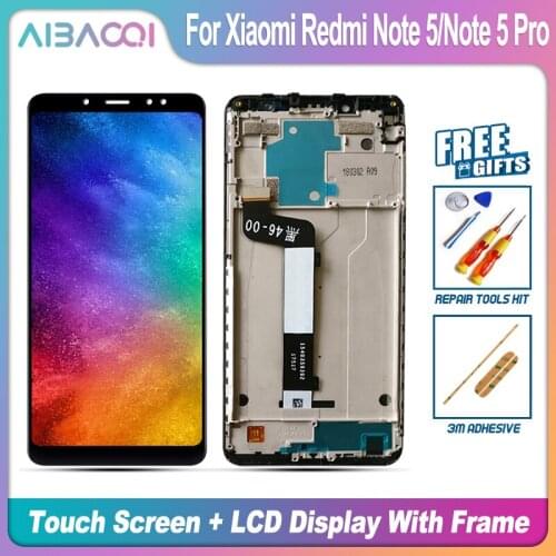 AiBaoQi Brand New Touch Screen LCD Display+Frame+Power Cable Assembly Replacement For Xiaomi Redmi Note 5/Note 5 Pro