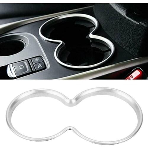 Car Silver Chrome ABS Interior Water Cup Holder Frame Cover Trim for Renault Kadjar 2015-2017 Car Styling