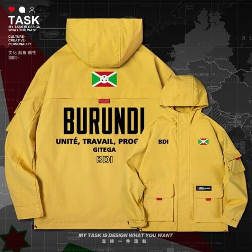 Burundi Burundian BDI men jacket hooded nation flag jackets long sleeve streetwear coat trench coat men printed clothes autumn