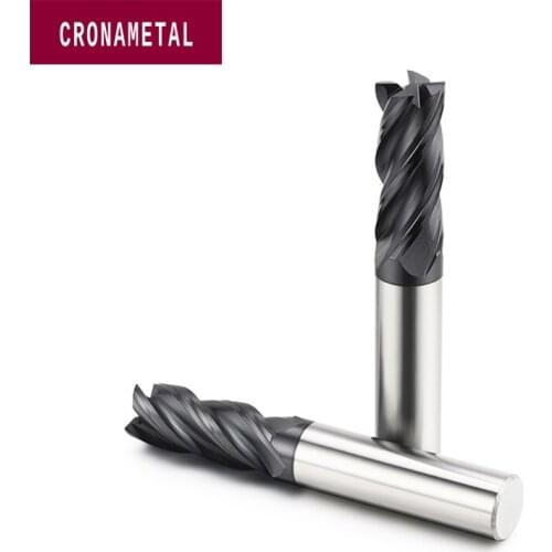 CRONAMETAL HRC45 Milling Cutter Solid Carbide 4 Flute Square End mill for Mould Industry