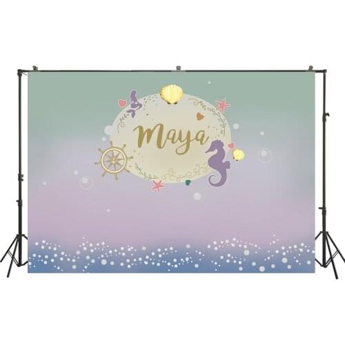 HUAYI Photography Backdrop Birthday Baby Child Photo Background Mermaid Underwater Newborns Studio Photo Booth Backdrop W-2270