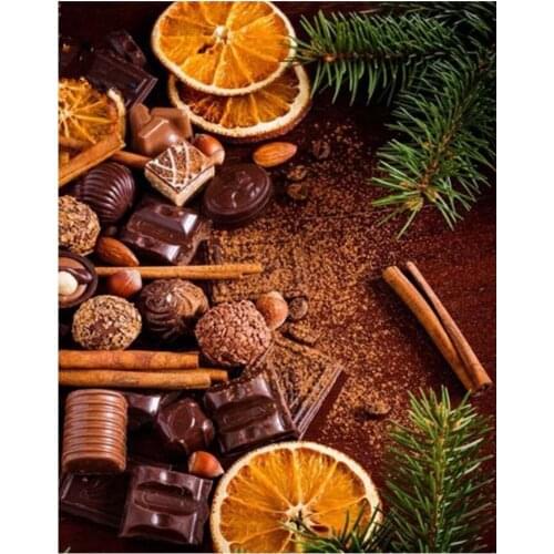 Fruits and chocolate Diamond Embroidery Kitchen Decor Painting Diamond Mosaic Pattern Full Square Round Diamond Painting L454