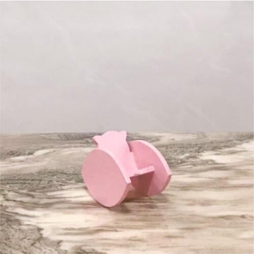 G05-X5216 children gift Toy 1:12 Dollhouse mini ob11 Miniature rement wooden Pink Cat ear rocking chair 1pcs