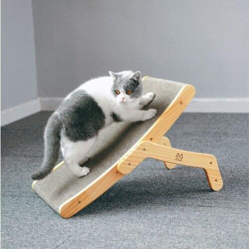 3 In 1 Corrugated Cat Furniture Bed Nail Scratcher Guard Wood House Training Toys For Cat With Catnip Kitten Sleeping Nest Mat