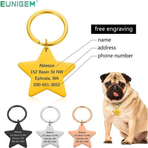 Pet ID Tags for Cats and Dogs Personalized Dog ID Tags Stainless Steel Collar Accessories Dog Tag Engraved Tel Sex Name Tag