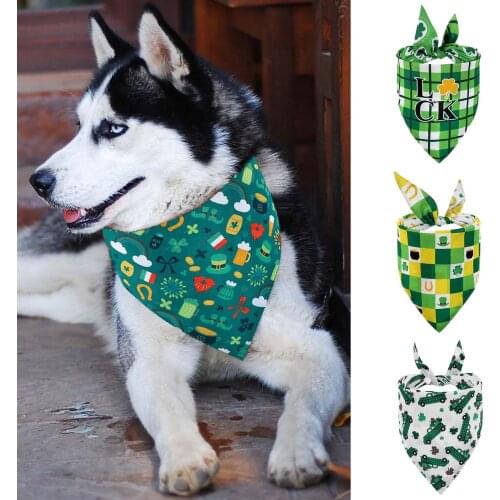 Irish Style Pet Scarf Double sided Printing Bandana Triangular Bibs Pet Accessory for Cat Dog St. Patricks Day SAL99