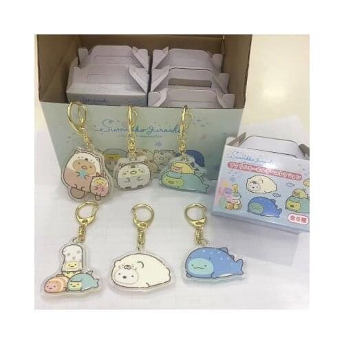 IVYYE 6PCS/Set Sumikko Gurashi Anime Acrylic Key Chains Cartoon Keyring Keychain Pendant Keyholder Unisex Birthday Gift NEW