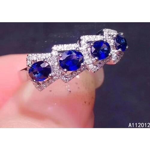 KJJEAXCMY fine jewelry S925 sterling silver inlaid natural sapphire new girl popular ring support test Chinese style