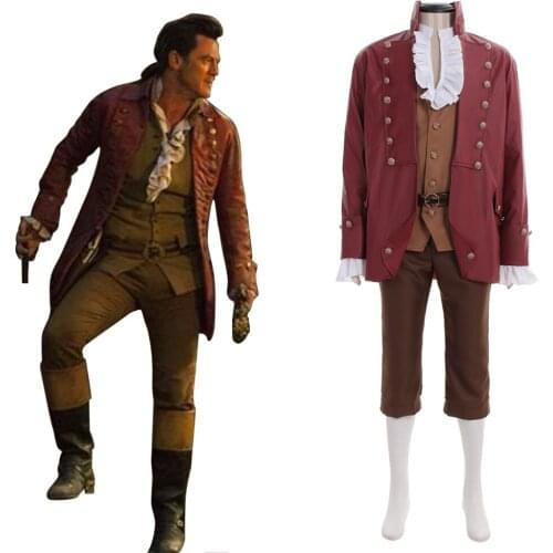 Gaston outfit cosplay costume Uniform Costume Halloween Carnival Cosplay Costume For Men