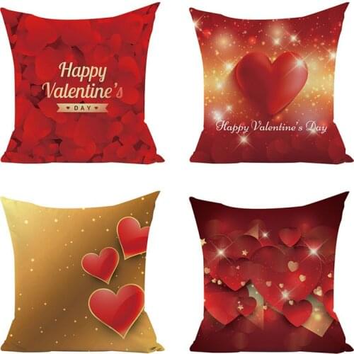 Valentines Day Colorful Cushion Cover Throw Pillow Case for Home Chair Sofa Decoration Square Pillowcases