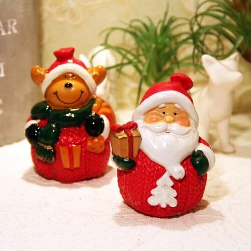 Creative Christmas Day Party Gifts Gifts Decorations Export Resin Santa Claus and Elk Decorations