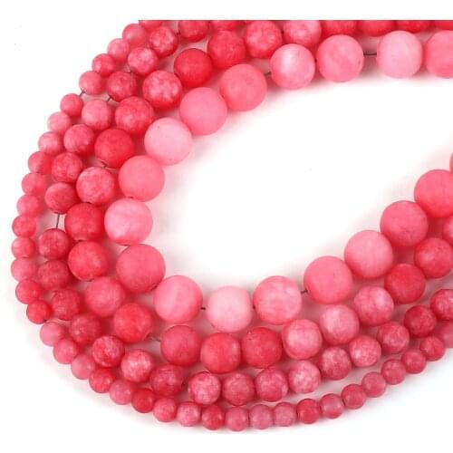 Hot Sale 6/8/10/12MM Frosted Red Stripes Rhodochrosite Round Stone Loose Spacer Beads For DIY Jewelry Making Bracelet Necklace