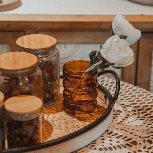 300/550ml Japanese Stripe Milk Jug Heat-resistantn Glass Cup With Handle Coffee Milk Tea Separator Fair Cup Home Cafe Drinkware