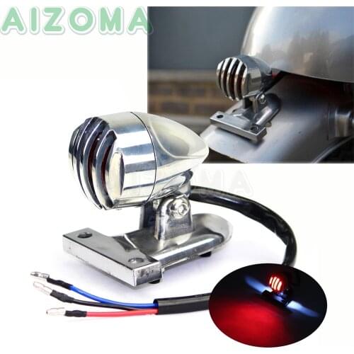 Motorcycle Retro LED Integrated Tail Lights For Harley Sportster Cafe Racer Custom Mini Brake Taillight w/ License Plate Lamp