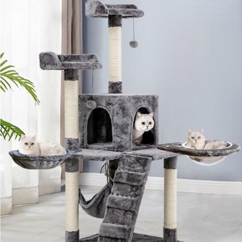 Soft Cat Hammock Install On Cat Tree Cat Sleeping Kennel Hanging Thick Plush 4Colors Big Capacity Dia 30cm/35cm Pet Bed WF107