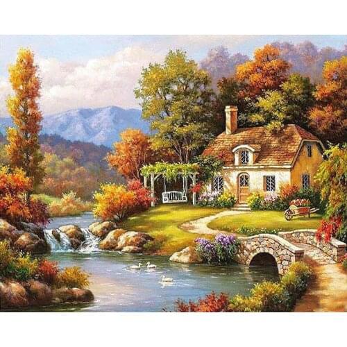 Landscape Oil Paint By Number Diy Painting House Modern Acrylic Painting By Number Home Wall Art Color Picture Decor Unique Gift