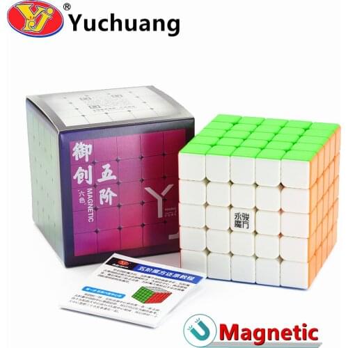 New Yj Yuchuang V2M 5x5x5 Magnetic Magic Cube Stickerless Yongjun Speed Puzzle Cube Magnets V2 M Educational Toys For Children