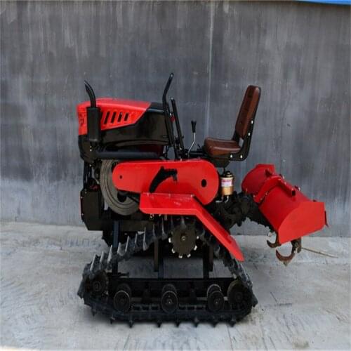 Garden Orchard Loose Soil Weeding Plowing Ditch Micro Tillage Machine Diesel Power Crawler Rotary Tiller