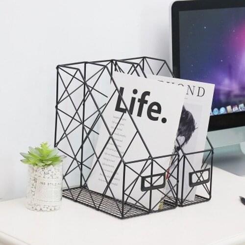 Office Desk Book File Rack Bedroom Iron Bookshelf Tea Table Magazine Storage Shelf