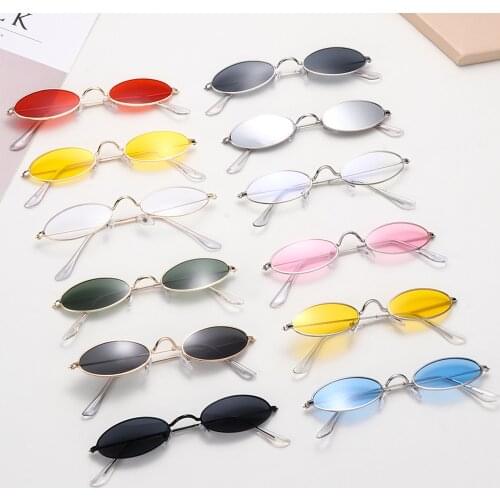 2021 New Oval Vintage Sunglasses Small Frame For Men Women Summer Color Retro Design Eyeglasses Cycling Travel Accessories