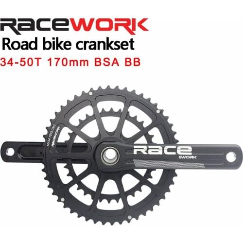 RACEWORK 3D30 Road Bike Crankset 50/34T 170mm 10 11 Speed Chainring Crank 22S GXP chainring BB86 Bottom bracket