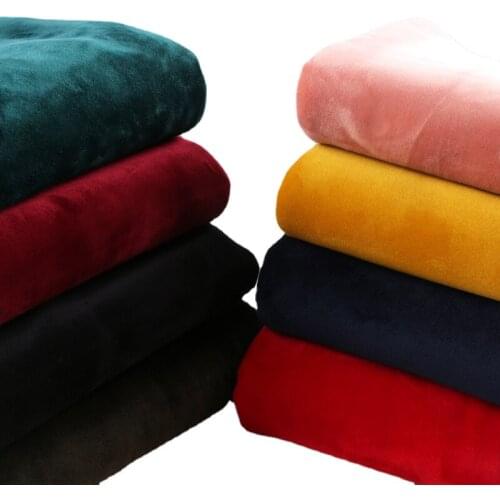 Width 68inch Fall Thick Double sides Plauche Polar Fleece Stretch Knitted Fabric Width 175cm