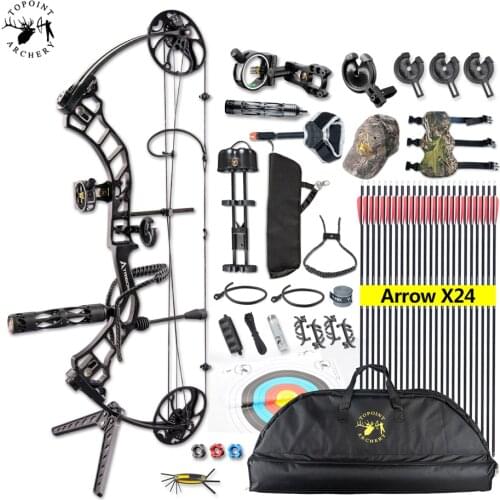 USA Topoint Archery Trigon Compound Bow 19-70Lbs Full Package,CNC Milling Bow Riser,USA Gordon Composites Limb,BCY String