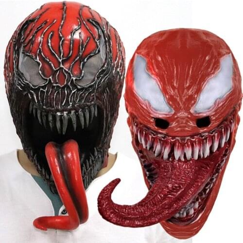Venom Eddie Brock Cosplay Latex Mask Helmet Halloween Party Carnival Costume Props