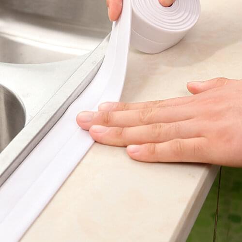 3.2m Waterproof for Bathroom KitchenShower Sink Bath Sealing Strip Tape Caulk Strip Self Adhesive Wall Sticker Sink Edge Tape