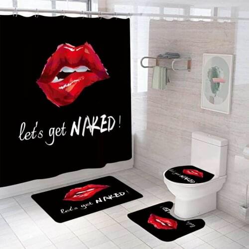 Waterproof Bathing Bathroom Shower Curtain Set Non-Slip Bath Mat Rug Carpet Sets Toilet Cover Home Decor Bathroom Decor