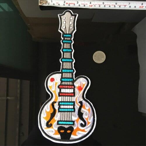 Guitar Embroidered Patch Iron on Sewing Applique Cute Patch Fabric Clothes Shoes Bags Decoration DIY Apparel Accessories