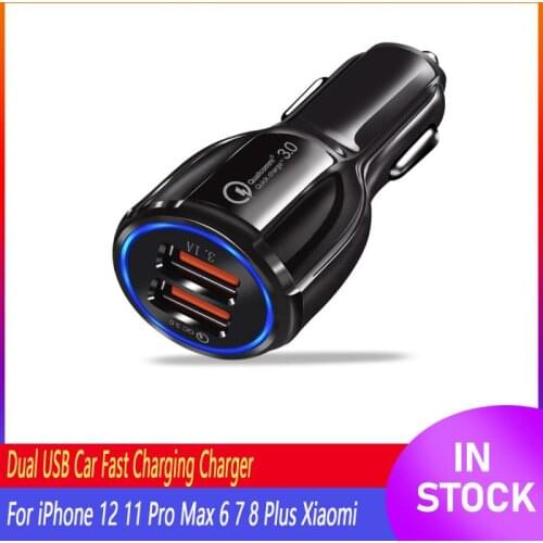 Dual USB Car Charger 3.1A 2 Ports LCD Display 12V Cigarette Socket Fast Car Charging Charger For IPhone Xiaomi Mobile Phone