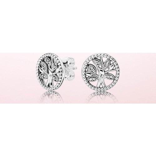 SCALLOPED Retro Hollow Peace Tree Of Life Stud Earrings Jewelry Silver Color Bohemia Earrings For Women Wedding Gifts