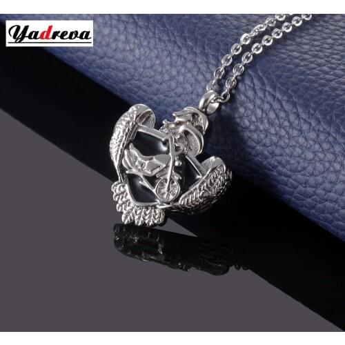 Stainless steel personality motorcycle pendant necklace ashes souvenir commemorative jewelry