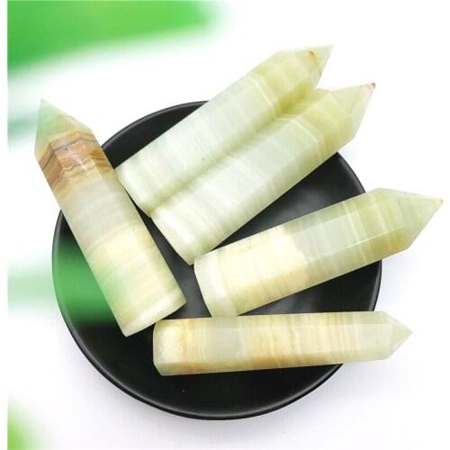 1PC Natural Afghanistan Jade Point Reiki Obelisk Tower Wand Mineral Crystal Healing Decor Natural Stones and Minerals