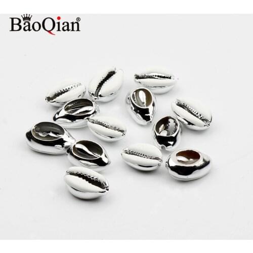 10pcs Silver Plated Natural Sea Shells Coquillage Beach Decor Diy Home Decoration Marine Style Jewelry Embellishment 10-20mm